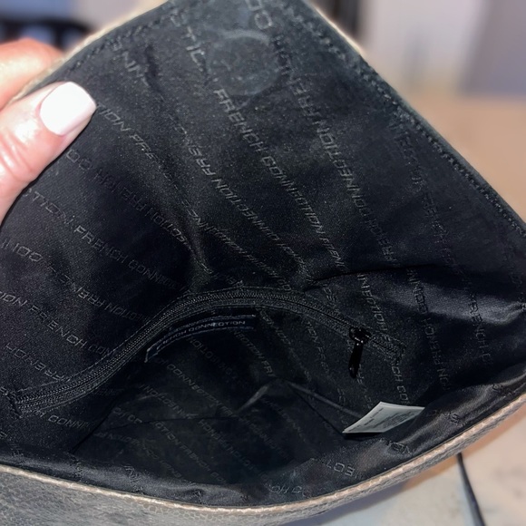 French Connection Black and Cream Snakeskin Clutch - Picture 7 of 13